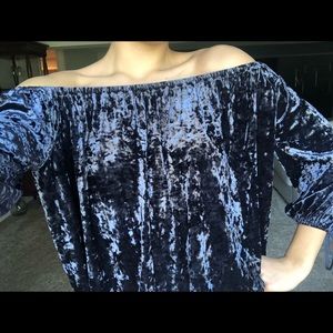 American Eagle Outfitters  Blue Velvet Blouse
